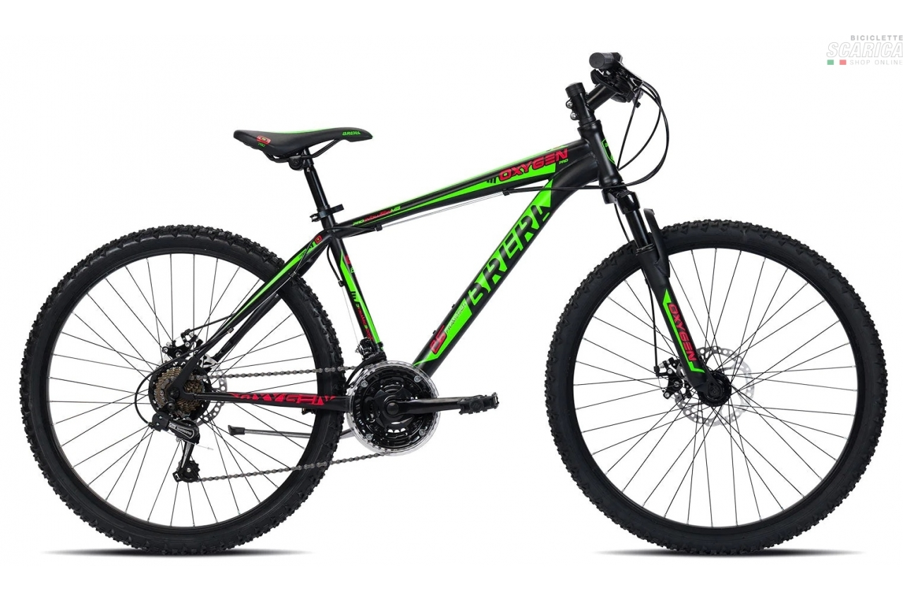 BRERA OXYGEN DISCO 27.5 21V NERO VERDE - BRERA CICLI 4 BRERA OXYGEN DISCO 27.5 21V NERO VERDE - BRERA CICLI - immagine 2