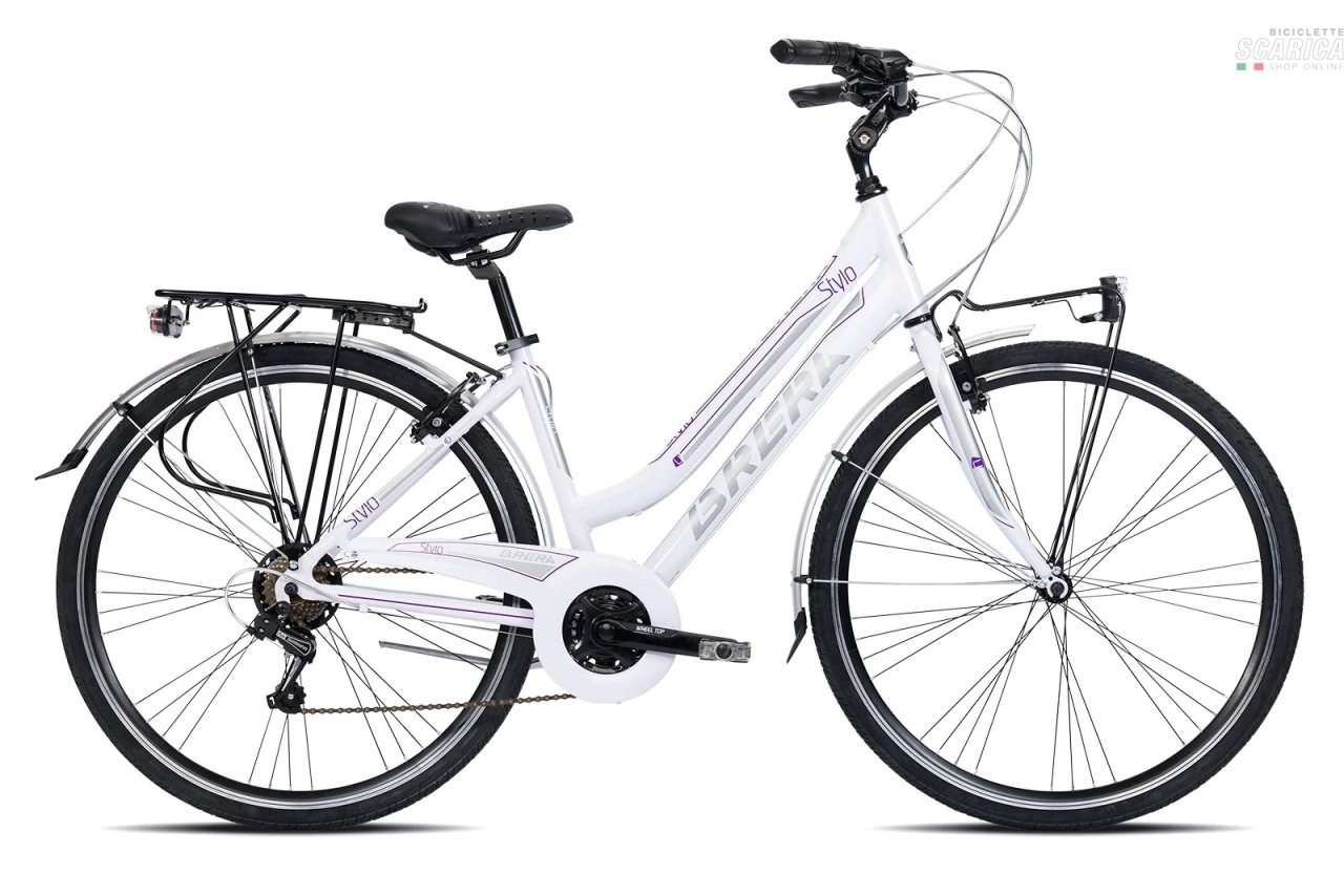 BRERA STYLO DONNA 28 21V BIANCO VIOLA - BRERA CICLI 4 BRERA STYLO DONNA 28 21V BIANCO VIOLA - BRERA CICLI - immagine 2