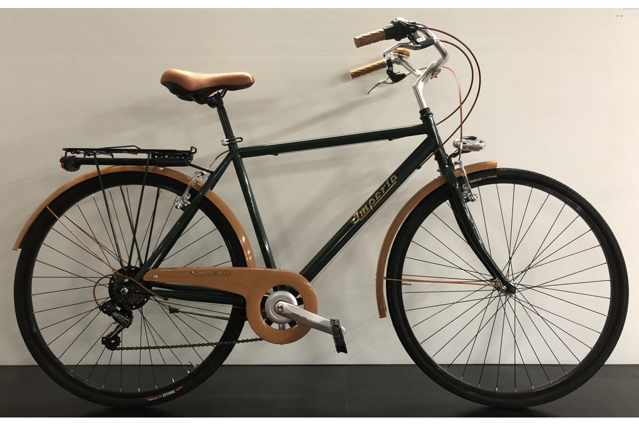 IMPERIA CITY RETRÒ UOMO 28 6V VERDE MARRONE - IMPERIA CICLI 3 IMPERIA CITY RETRÒ UOMO 28 6V VERDE MARRONE - IMPERIA CICLI
