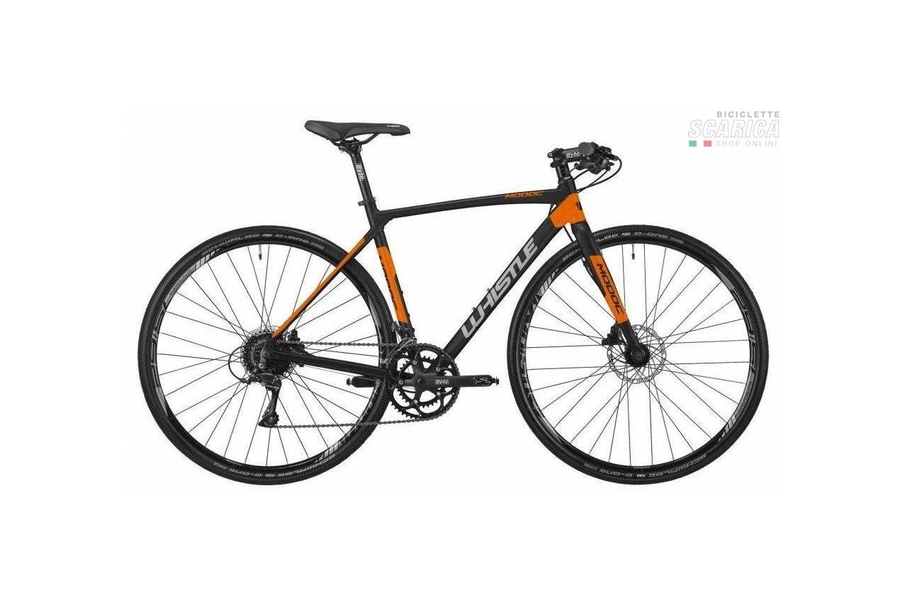WHISTLE MODOC FLAT BAR HD SORA 28 18V NERO ARANCIO - WHISTLE BIKES 4 WHISTLE MODOC FLAT BAR HD SORA 28 18V NERO ARANCIO - WHISTLE BIKES - immagine 2